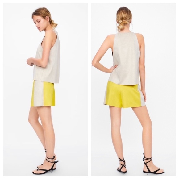 NWT. Zara Faux Suede Bermuda Shorts. Size S. - Picture 2 of 7